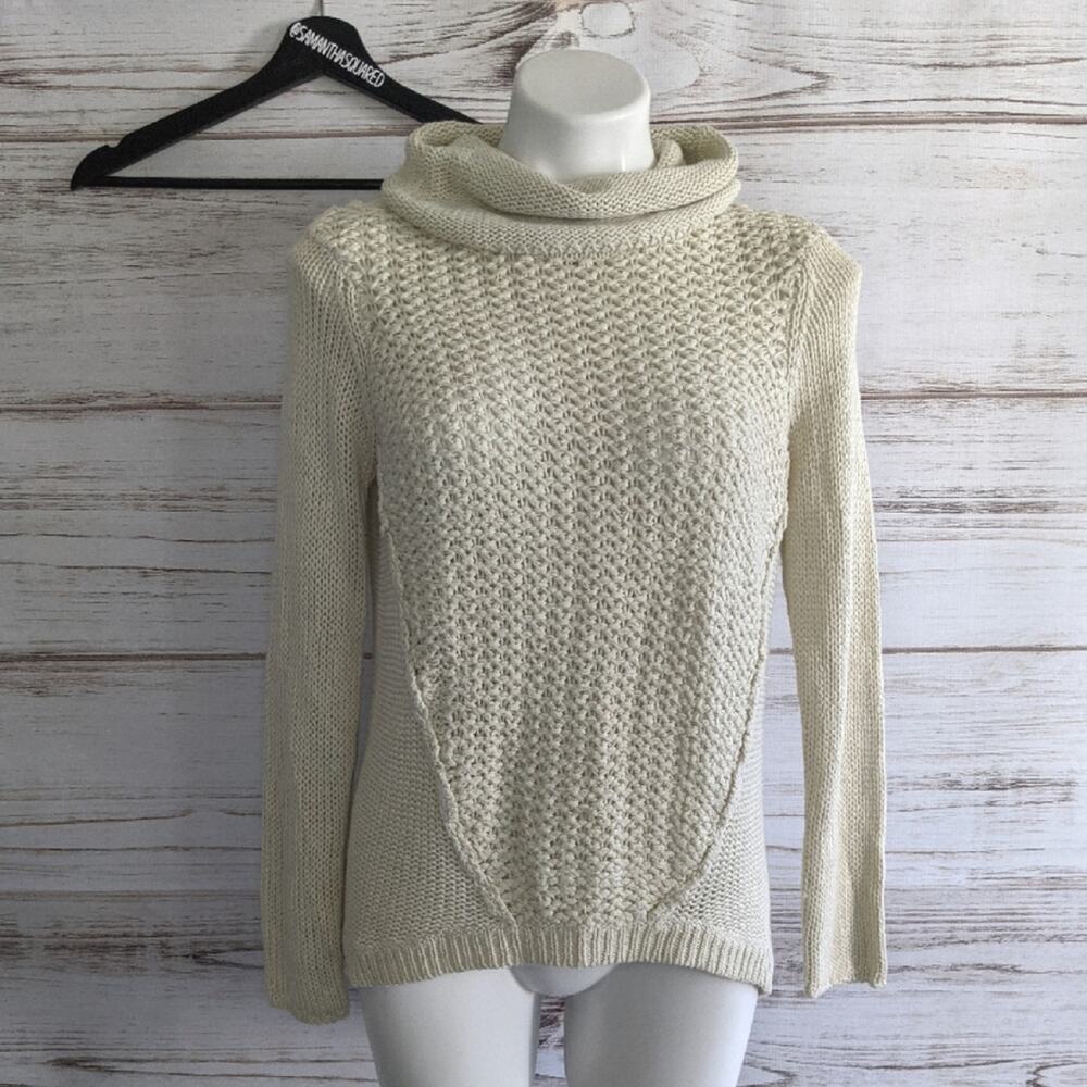 RD Style Cream Cowl Neck Chunky Sweater sz Small